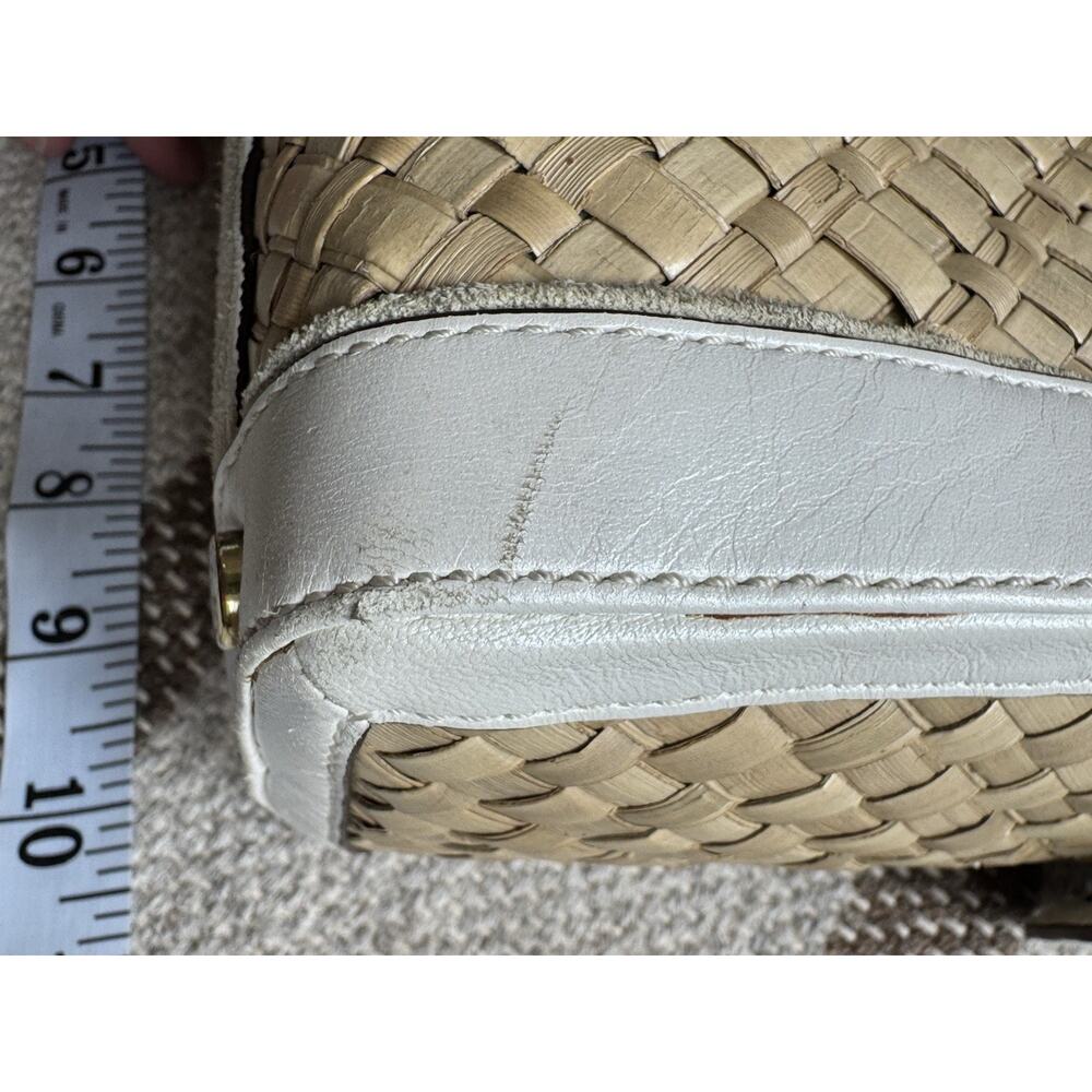 Coach 4419 Woven Straw Suede Handbag Tote Vintage Y2K Beach Bag Resort - Picture 14 of 16